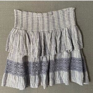 Elegant Blue and White Tiered Skirt